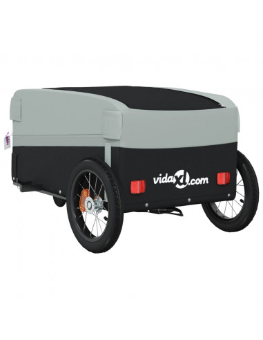 Rimorchio da Bici Nero e Grigio 30 kg in Ferro