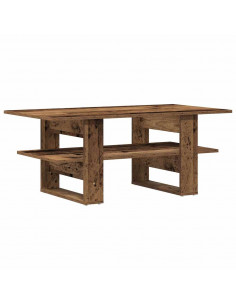 Tavolino da Salotto Legno Antico 102x55x42 cm Legno Multistrato