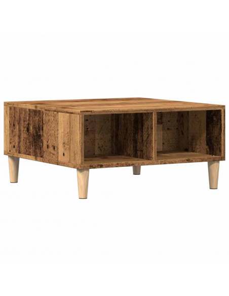 Tavolino da Salotto Legno Antico 60x60x30 cm Legno Multistrato