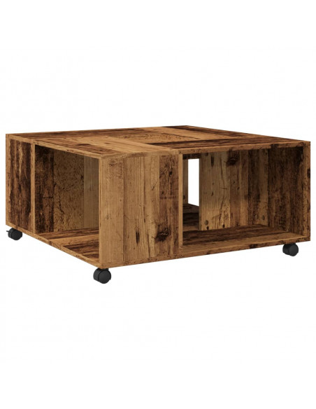 Tavolino da Salotto Legno Vecchio 80x80x40 cm in Truciolato