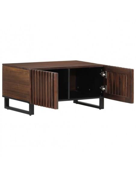 Tavolino da Salotto Marrone 80x54x40 cm Legno Massello di Mango