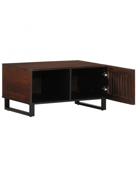 Tavolino da Salotto Marrone 80x54x40 cm Legno Massello di Mango