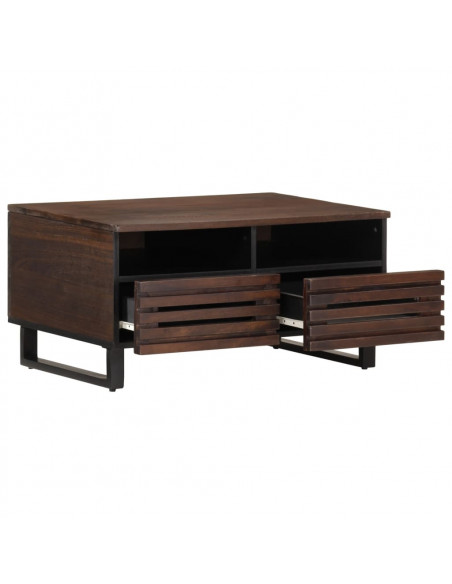 Tavolino da Salotto Marrone 80x55x40 cm Legno Massello di Mango