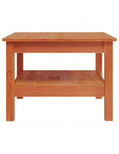 Tavolino da Salotto Marrone Cera 55x55x40cm Legno Massello Pino