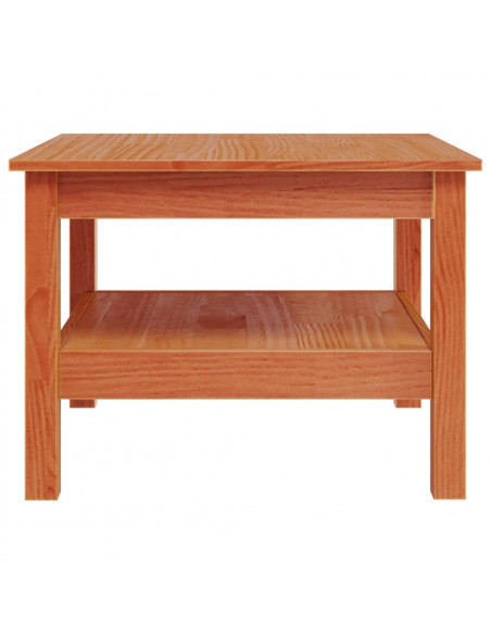 Tavolino da Salotto Marrone Cera 55x55x40cm Legno Massello Pino
