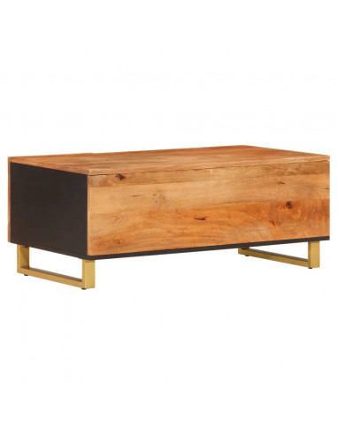 Tavolino da Salotto Marrone e Nero 100x54x40 cm Legno di Mango