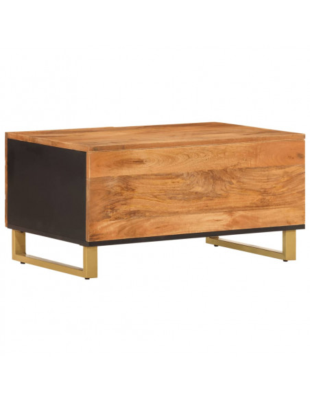 Tavolino da Salotto Marrone e Nero 80x50x40 cm Legno di Mango