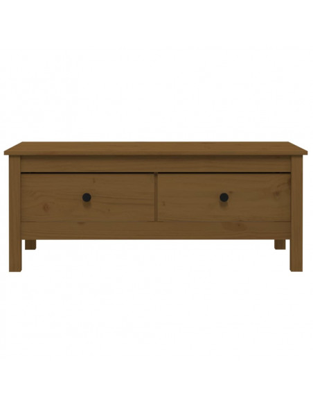 Tavolino da Salotto Miele 100x50x40 cm Legno Massello di Pino