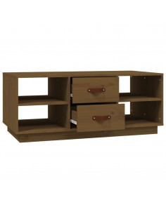 Tavolino da Salotto Miele 100x50x41cm in Legno Massello di Pino