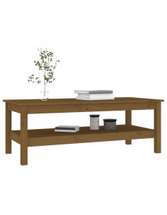 Tavolino da Salotto Miele 110x50x40 cm Legno Massello di Pino