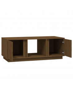 Tavolino da Salotto Miele 110x50x40 cm Legno Massello di Pino