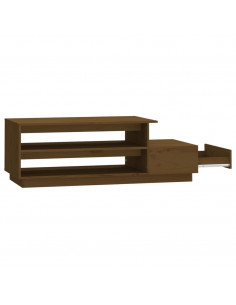 Tavolino da Salotto Miele 120x50x40,5 cm Legno Massello di Pino