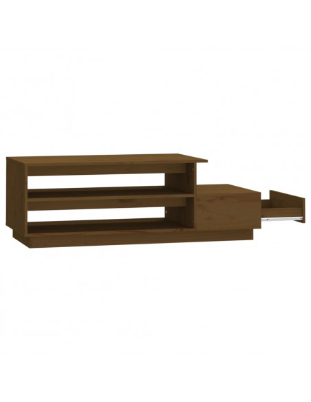 Tavolino da Salotto Miele 120x50x40,5 cm Legno Massello di Pino