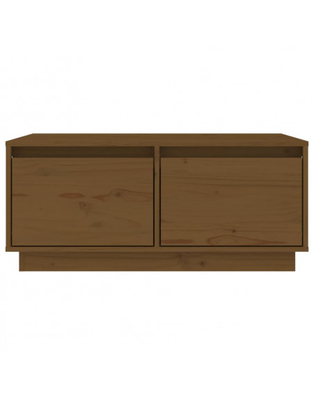 Tavolino da Salotto Miele 80x50x35 cm Legno Massello di Pino