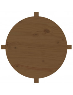 Tavolino da Salotto Miele Ø 62,5x45cm in Legno Massello di Pino