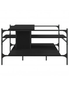 Tavolino da Salotto Nero 100x100x48,5 cm in Legno Multistrato