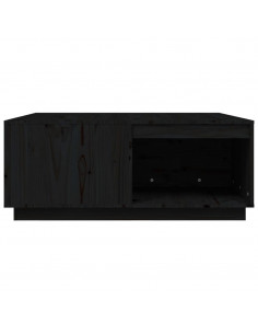 Tavolino da Salotto Nero 100x101x40,5 cm Legno Massello di Pino