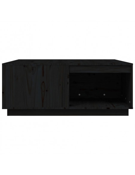 Tavolino da Salotto Nero 100x101x40,5 cm Legno Massello di Pino