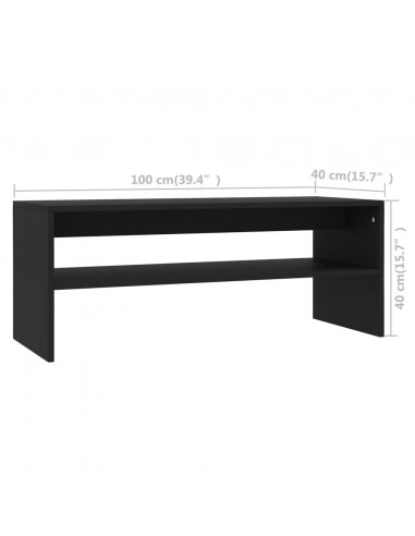 Tavolino da Salotto Nero 100x40x40 cm in Legno Multistrato