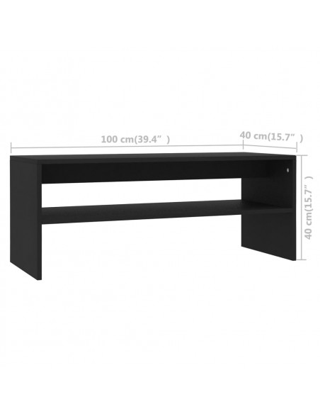 Tavolino da Salotto Nero 100x40x40 cm in Legno Multistrato