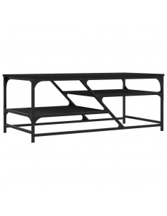 Tavolino da Salotto Nero 100x49x40 cm in Legno Multistrato