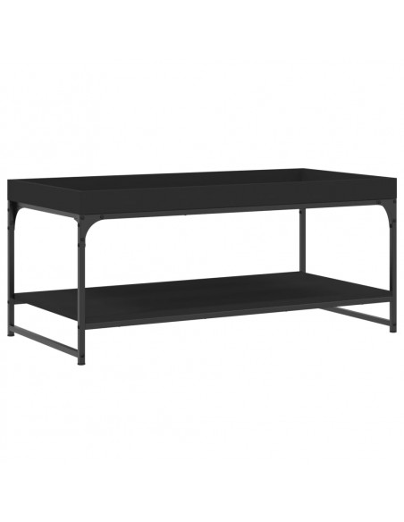 Tavolino da Salotto Nero 100x49x45 cm in Legno Multistrato