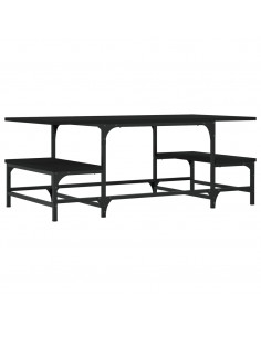 Tavolino da Salotto Nero 100x50,5x40 cm in Legno Multistrato