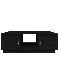 Tavolino da Salotto Nero 100x50x35 cm Legno Massello di Pino