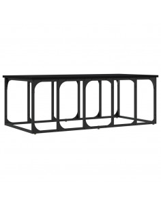 Tavolino da Salotto Nero 100x50x35,5 cm in Legno Multistrato