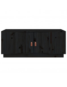 Tavolino da Salotto Nero 100x50x41 cm in Legno Massello di Pino