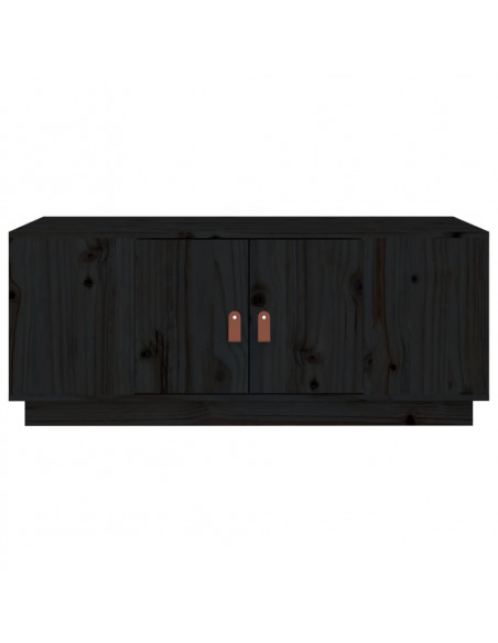 Tavolino da Salotto Nero 100x50x41 cm in Legno Massello di Pino