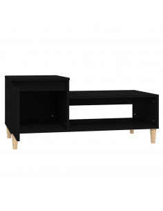 Tavolino da Salotto Nero 100x50x45 cm in Legno Multistrato