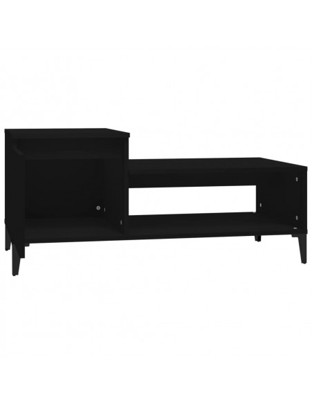 Tavolino da Salotto Nero 100x50x45 cm in Legno Multistrato