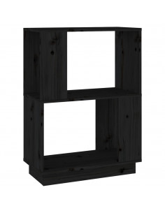 Libreria/Divisorio Nero 51x25x70 cm in Legno Massello di Pino 2