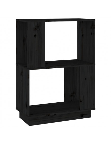 Libreria/Divisorio Nero 51x25x70 cm in Legno Massello di Pino