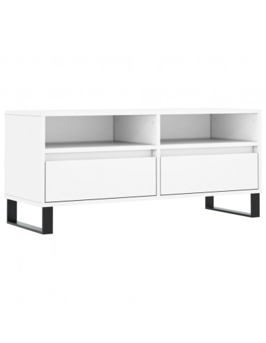 Mobile Porta TV Bianco 100x34,5x44,5 cm in Legno Multistrato