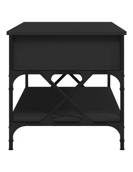 Tavolino da Salotto Nero 100x50x50cm Legno Multistrato Metallo