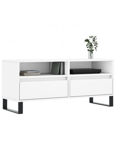 Mobile Porta TV Bianco 100x34,5x44,5 cm in Legno Multistrato