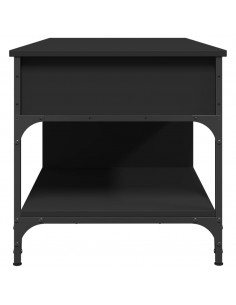 Tavolino da Salotto Nero 100x50x50cm Legno Multistrato Metallo