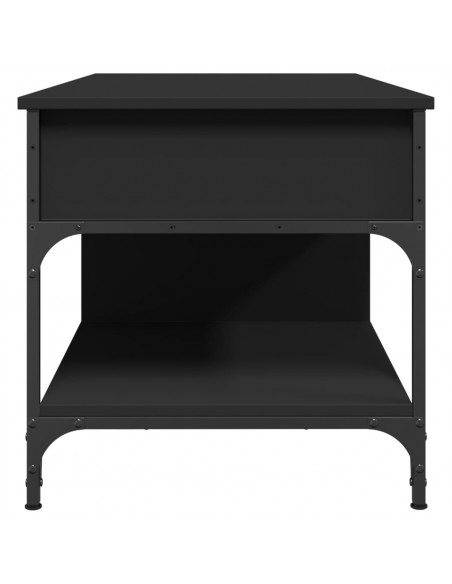 Tavolino da Salotto Nero 100x50x50cm Legno Multistrato Metallo