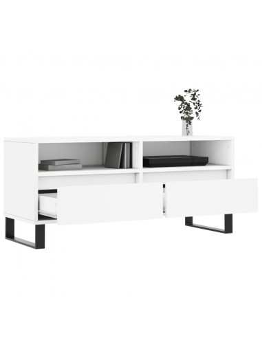 Mobile Porta TV Bianco 100x34,5x44,5 cm in Legno Multistrato
