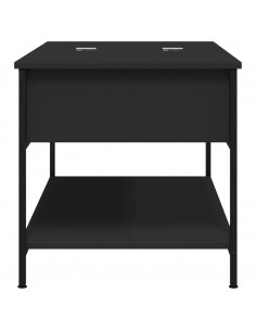 Tavolino da Salotto Nero 100x50x50cm Legno Multistrato Metallo