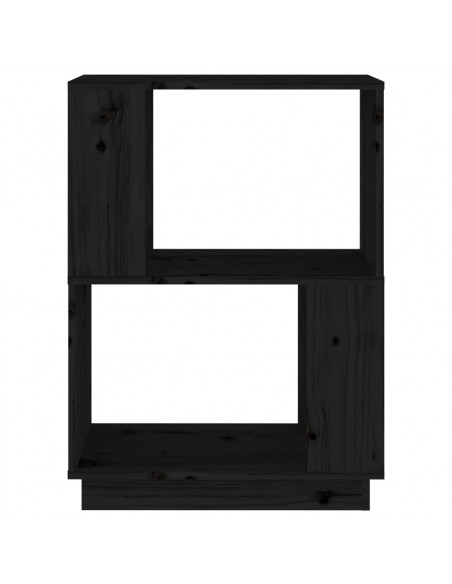 Libreria/Divisorio Nero 51x25x70 cm in Legno Massello di Pino