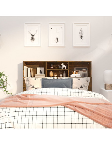 Testiera con Scomparti Rovere Fumo 120x19x103,5 cm