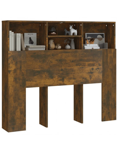 Testiera con Scomparti Rovere Fumo 120x19x103,5 cm