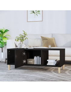 Tavolino da Salotto Nero 102x50x40 cm in Legno Multistrato