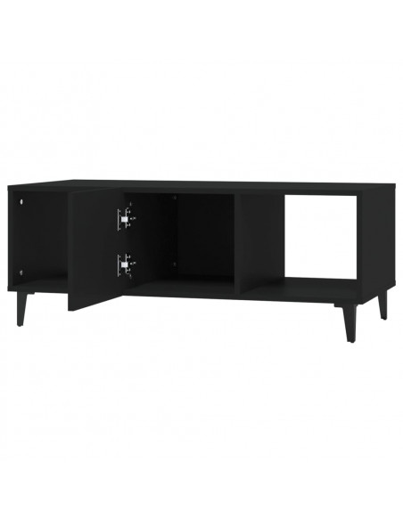 Tavolino da Salotto Nero 102x50x40 cm in Legno Multistrato