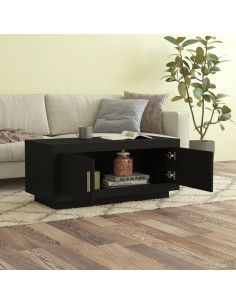 Tavolino da Salotto Nero 102x50x45 cm in Legno Compensato