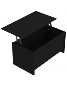 Tavolino da Salotto Nero 102x55,5x52,5 cm in Legno Multistrato