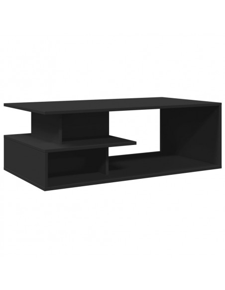 Tavolino da Salotto Nero 102x55x35 cm in Legno Multistrato